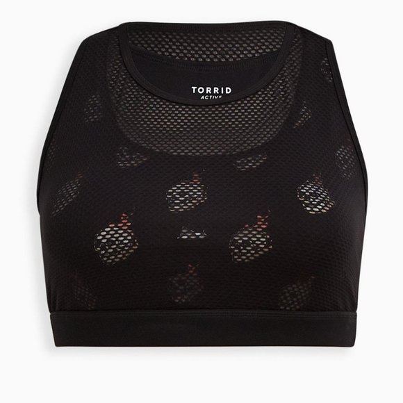 torrid Other - Torrid 3X Skull Flame Black Mesh Sports Bra